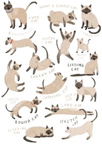 Ilustratie Siamese Cat Print, Hanna Melin