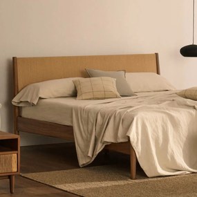 Kave Home Elan Tweepersoons Bed Notenhout 180 Cm