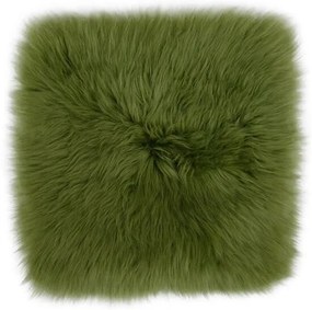 Stoelpad - groen vierkant - 35 x 35 cm - 100% schapenvacht - stoelzitting - chairpad - zetel pad