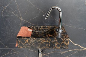 Saniclear Athens Portoro Gold fonteinset met gebogen kraan in chroom