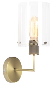 Moderne wandlamp brons met glas - Dome Modern E27 cilinder / rond Binnenverlichting Lamp