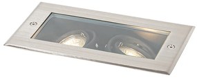 Buitenlamp Smart grondspot staal 2-lichts verstelbaar IP65 incl. 2 GU10 50mm - Oneon Modern GU10 IP65 Buitenverlichting