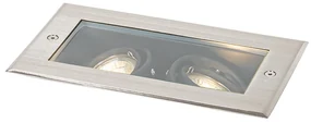 Buitenlamp Smart grondspot staal 2-lichts verstelbaar IP65 incl. 2 GU10 50mm - Oneon Modern GU10 IP65 Buitenverlichting