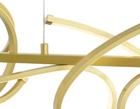 Design hanglamp goud langwerpig 3-staps dimbaar - Krisscross