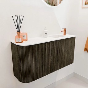 Mondiaz Joya 80cm toiletmeubel ronding links shadow met wastafel faye rechts 1 kraangat talc