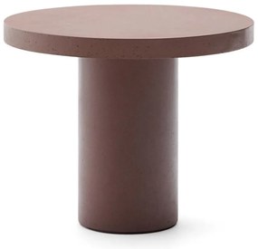 Kave Home Aiguablava Cement Eettafel Rond Terracotta 90 Cm - 90 X 90cm.