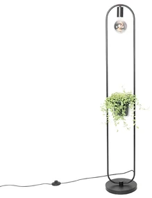Moderne vloerlamp zwart met glas 25 cm - Roslini Modern E27 Binnenverlichting Lamp