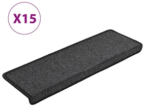 vidaXL Trapmatten 15 st 65x25 cm antraciet