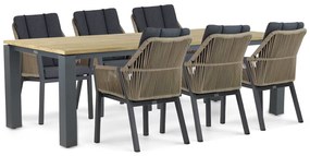 Tuinset 6 personen 240 cm Aluminium/rope Taupe Lifestyle Garden Furniture Verona/Riviera