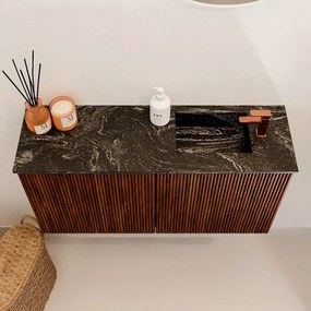 Mondiaz Joya DLux 80cm toiletmeubel ruby met wastafel faye rechts 1 kraangat lava