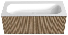 Mondiaz Kurve 110cm badmeubel dusk met 1 lade en wastafel big medium midden zonder kraangat