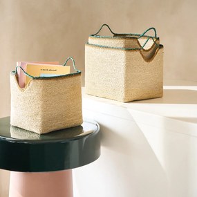 Set van 3 manden met gekleurde boorden, KOTUM