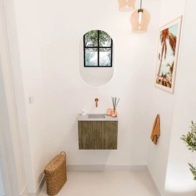 Mondiaz Joya DLux 50cm toiletmeubel dusk met wastafel faye links zonder kraangat glace