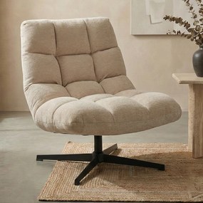 Draaistoel Met Vierkant Stiksel Beige