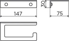 Clou Fold toiletrolhouder zwart mat