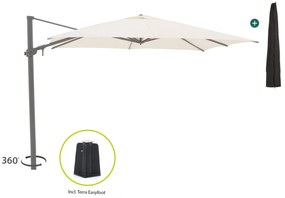 + 15% kassakorting | Parasol Shadowline Austin | Inclusief hoes | Vierkant | 300x300cm | Met draaihendel | Wit | Kees Smit Tuinmeubelen