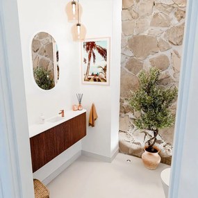Mondiaz Joya 125cm toiletmeubel ronding links/rechts ruby met wastafel faye midden 1 kraangat talc
