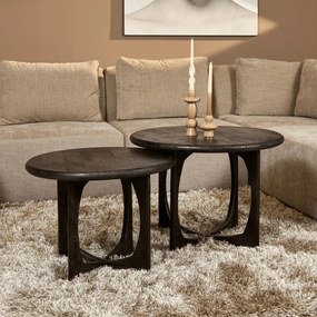 Starfurn Milou Ronde Salontafel Zwart Hout 70 Cm - 70 X 70cm.