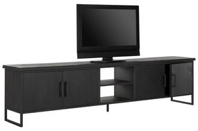 DTP Home Timeless Black Beam Tv-meubel Zwart Teak 220 Cm - 220x40x55cm.