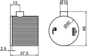 Saniclear Nero Stripes omstelknop voor opbouw thermostaatkranen (SK38376, SK22969 en SK22981)