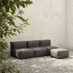 Soft Zitzak Outdoor 3 Seater Open + Pouf - Kirra Noir