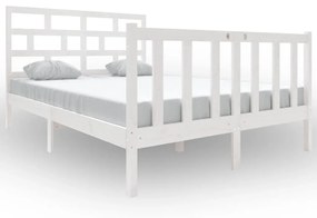 vidaXL Bedframe massief grenenhout wit 140x190 cm