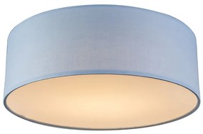 Stoffen Plafondlamp blauw 30 cm incl. LED - Drum LED Modern rond Binnenverlichting Lamp