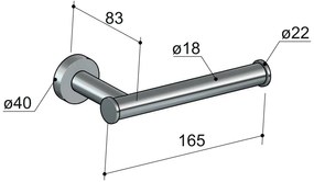 Hotbath Cobber toiletrolhouder zwart geborsteld PVD