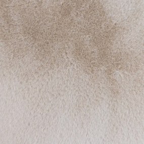 Icon Milano Rabbit Faux Fur Round Footstool Bean Bag, Natural