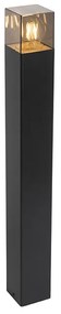 Staande buitenlamp zwart 70 cm IP44 met smoke glass - Denmark