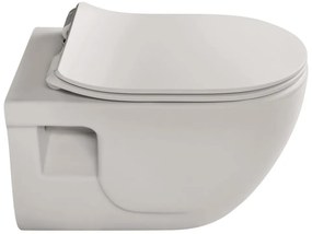 Sapho Brilla randloos toilet met zitting 36.5x53cm latte mat