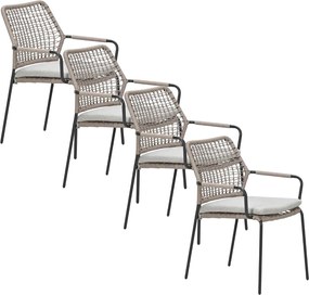 Garden Impressions Natas tuinstoel stapelbaar natural sand - 4 stuks