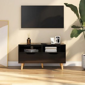 vidaXL Tv-meubel 90x40x48,5 cm spaanplaat hoogglans zwart