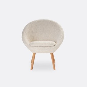 Bolvormige fauteuil met bouclette Jimi