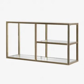 Wandplank Van Glas En Staal Amelia Mat Goud - Sklum
