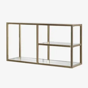 Wandplank Van Glas En Staal Amelia Mat Goud - Sklum