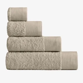 Handdoek In Katoen En Linnen Markel Tapioca Beige & Toalla Lavabo (50 X 90 Cm) - Sklum
