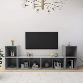 vidaXL Tv-meubelen 4 st 72x35x36,5 cm spaanplaat betongrijs