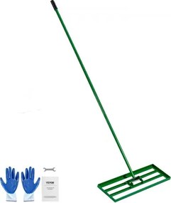 VEVOR gazonnivelleerhark 758x254 mm, gazontrekker met 198 cm lange stalen steel, gazonegalisator inclusief tuinhandschoenen, gazonnivelleringsgereedschap, geschikt voor tuin, golfbaan en landbouw