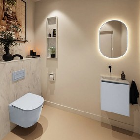 Mondiaz Ture DLux toiletmeubel 40cm clay met wastafel opalo links zonder kraangat