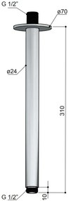 Hotbath ACE plafondarm 30cm koper geborsteld PVD
