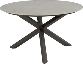 4 Seasons Fabrice tuinset 5-delig - Prado tuintafel Ø130 cm - ceramic sabbia terre