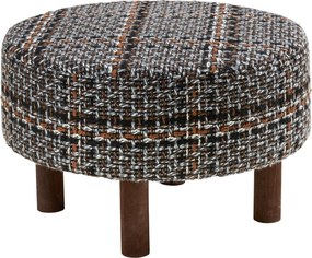 Falkirk Poef Tweed - Black/Brown