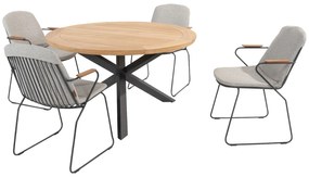 4 Seasons Veneto/Prado ronde tuinset - Ø130 cm. - stapelbaar