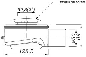 Kerra Speed sifon 50mm voor hoge douchebak van douchecabine