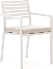 + 15% kassakorting | Dining tuinstoel | Bellagio Rumo | Aluminium | Taupe/Wit | Stapelbaar | Kees Smit Tuinmeubelen