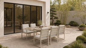 Tuinset 6 personen 220 cm Aluminium Taupe Lifestyle Garden Furniture Alessio/Camila