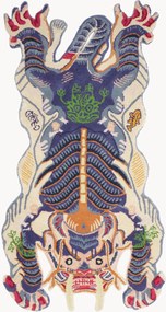 Handgetuft wollen vloerkleed Dragon