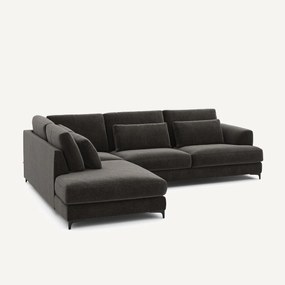 Hoekslaapbank links fluweel chenille, Marsile