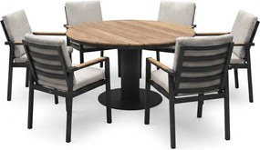 Palazzo Lola dining tuinset 160xH75 cm 7 delig antraciet teak